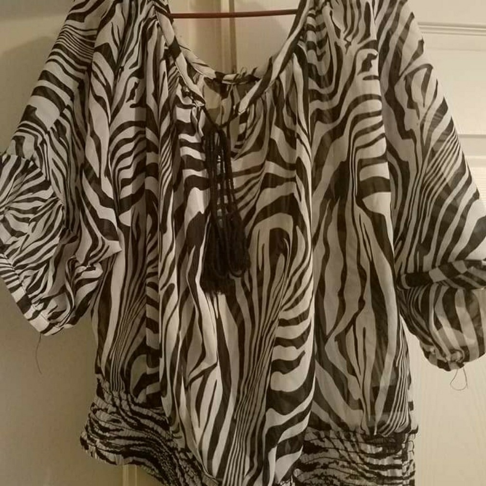 Gorgeous zebra semi-sheer blouse